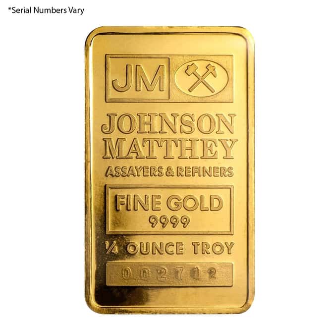 1/4 oz Johnson Matthey Gold Bar .9999 Fine (Secondary Market)