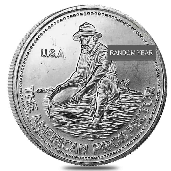 1/4 oz Engelhard Prospector Silver Round .999 Fine (Random Year)