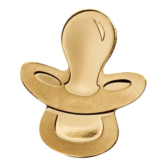 1/2 gram Gold Pacifier Coin - Golden Dummy Cook Islands .9999 Fine