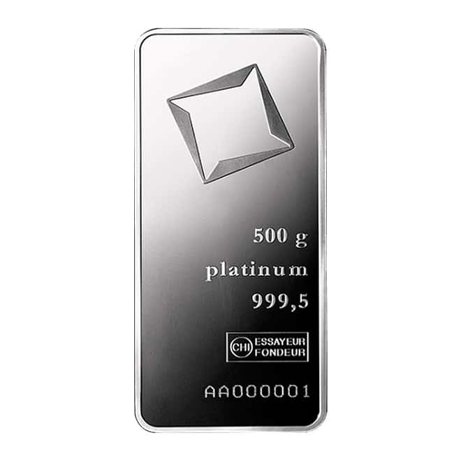 1/2 kilo Platinum Bar - Valcambi Suisse .9995 Fine (w/ Assay)