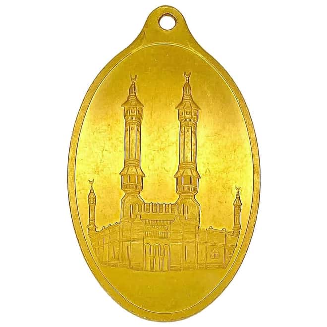 1/2 oz Gold PAMP Suisse Mecca Oval Pendant .9999 Fine