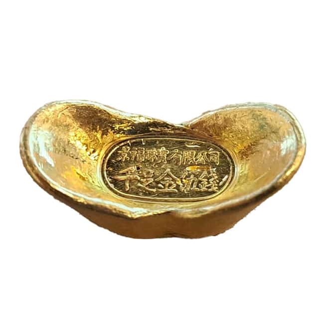 0.6 oz Chinese Sycee Yuanbao Half Tael .999+ Fine Gold