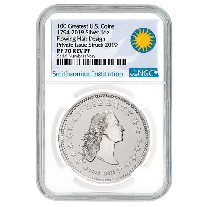 1794-2019 Smithsonian America's First Silver Dollar 3-Medal Set NGC PF 70