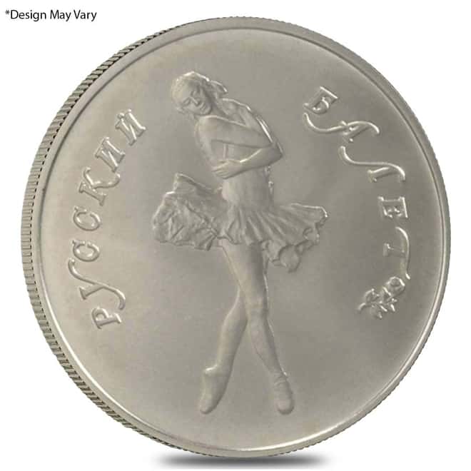 1/4 oz Russia Palladium Ballerina 5 Roubles AU/BU (Random Year)