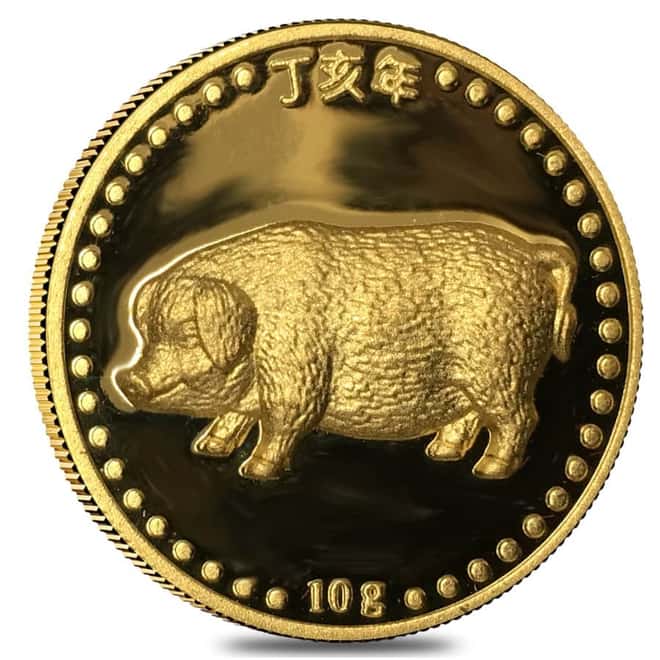 18 gram Chow Tai Fook Year of the Pig Gold 3-Medal Set .9999 Fine (w/Box and COA)
