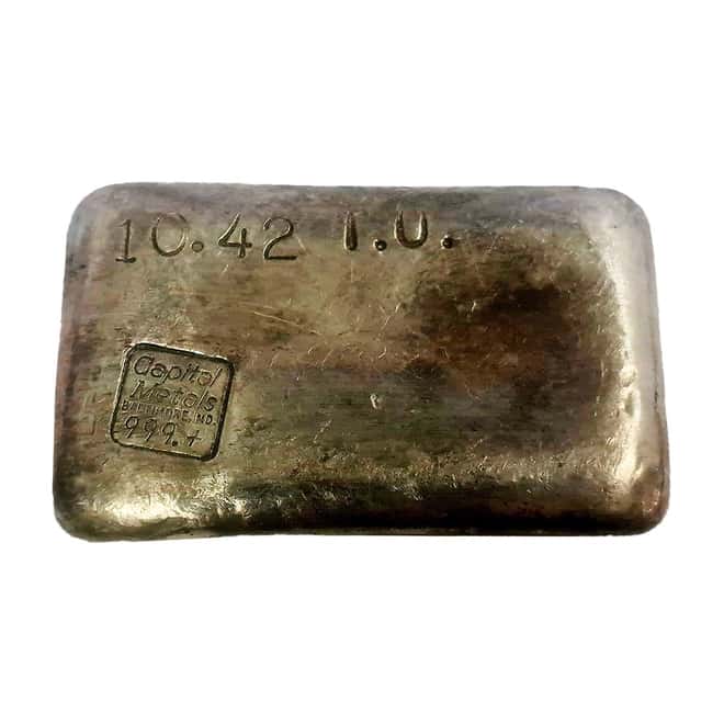 10.42 oz Capital Metals Vintage Silver Bar .999+ Fine