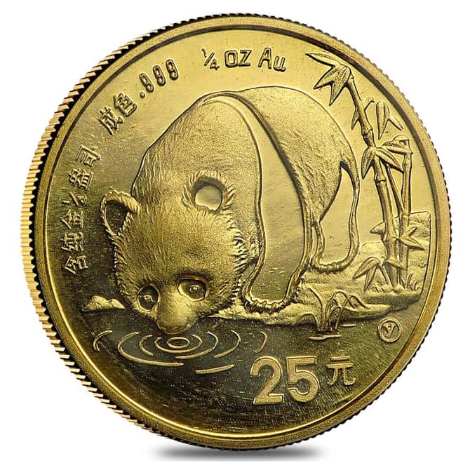 1987 Y 1/4 oz Chinese Gold Panda 25 Yuan .999 Fine BU (Sealed)