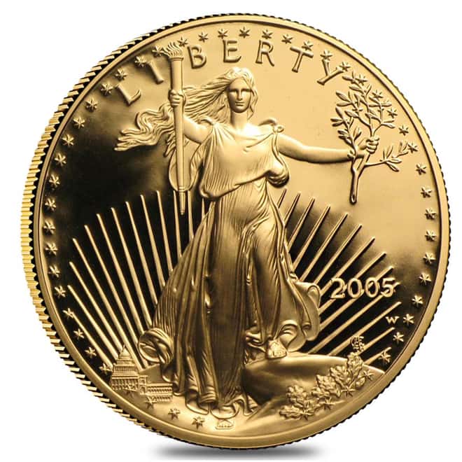 2005-W 1 oz $50 Proof Gold American Eagle (w/Box & COA)