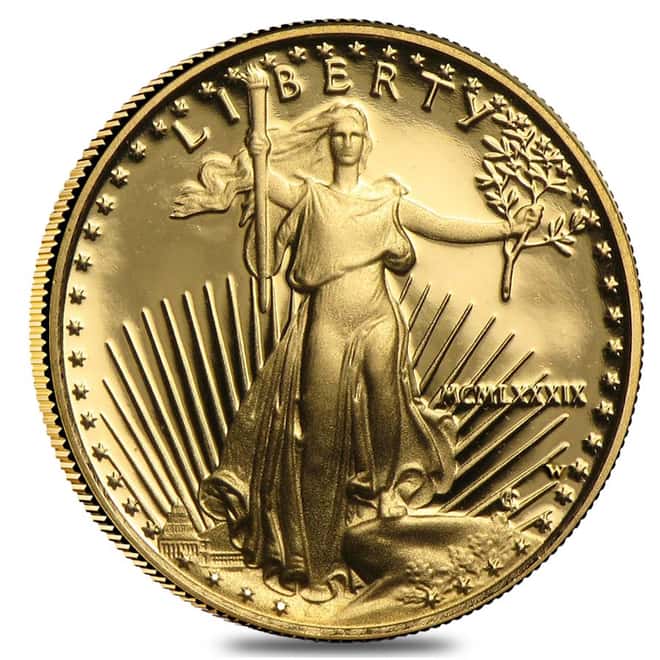 1989-W 1 oz $50 Proof Gold American Eagle (w/Box & COA)