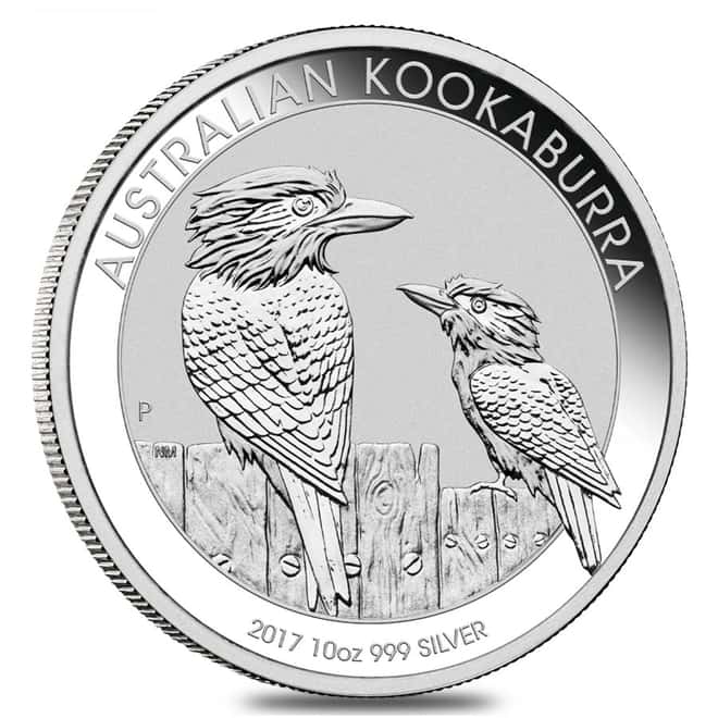 2017 10 oz Silver Australian Kookaburra Perth Mint .999 Fine BU In Capsule