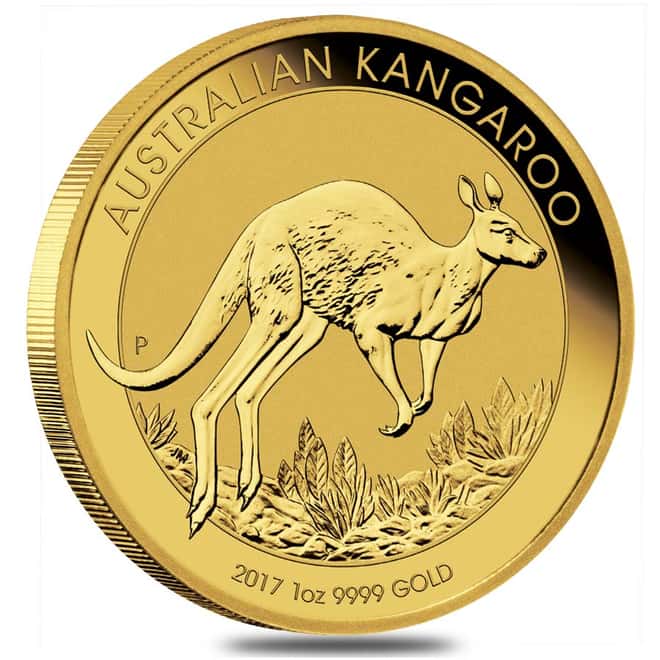 2017 1 oz Australian Gold Kangaroo Perth Mint Coin .9999 Fine BU (In Capsule)