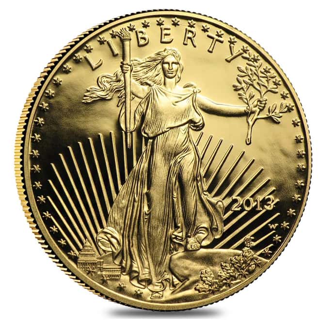 2013 1/10 oz $5 Proof Gold Eagle (w/Box)