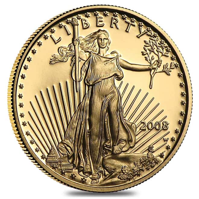 2008-W 1/10 oz $5 Proof Gold American Eagle (w/Box & COA)