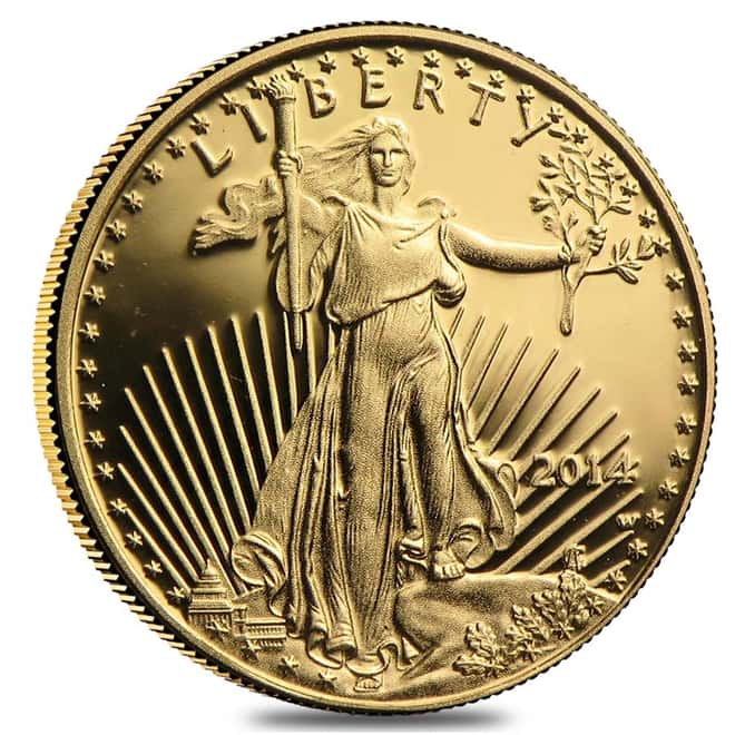 2014-W 1/10 oz $5 Proof Gold American Eagle (w/Box & COA)