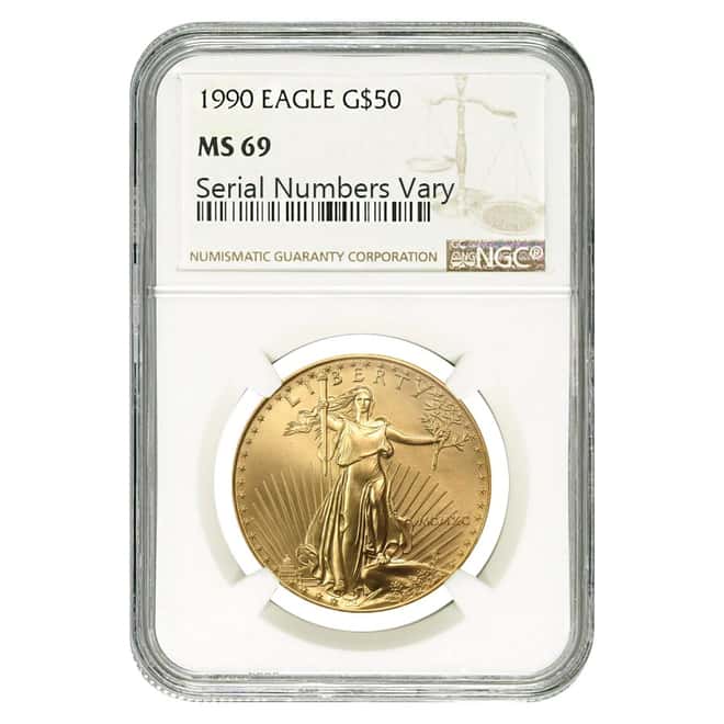 1990 1 oz $50 Gold American Eagle NGC MS 69
