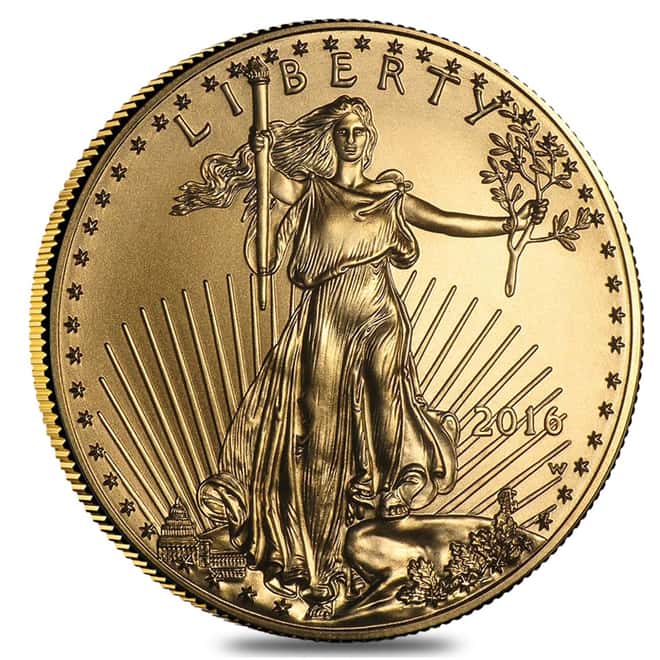 2016-W 1 oz Burnished Gold Eagle (w/Box & COA)