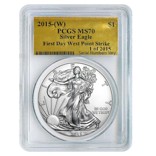 2015 W 1 oz $1 American Silver Eagle PCGS MS 70 - 1 of 2015 First Struck