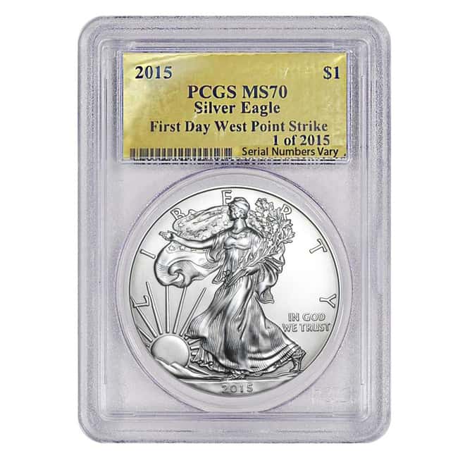 2015 1 oz $1 American Silver Eagle PCGS MS 70 - 1 of 2015 First Struck
