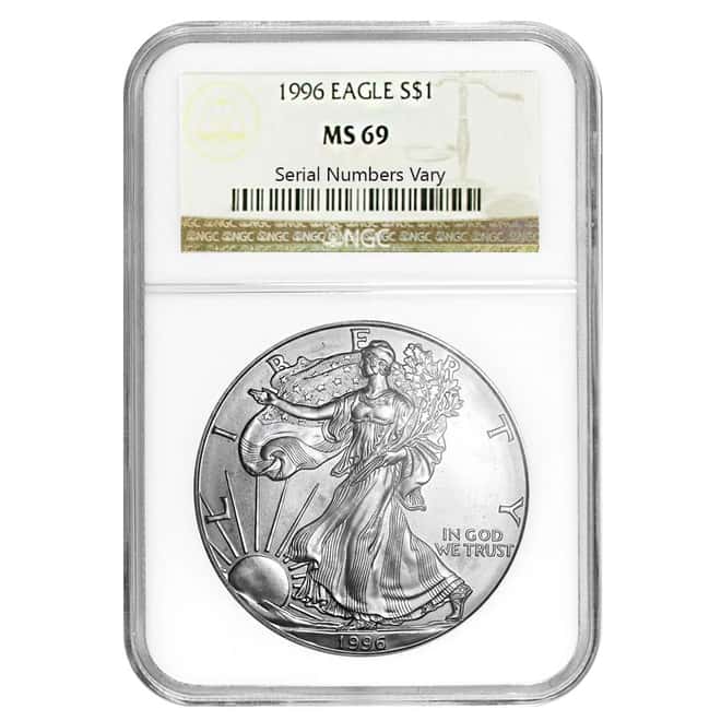 1996 1 oz Silver American Eagle $1 Coin NGC MS 69