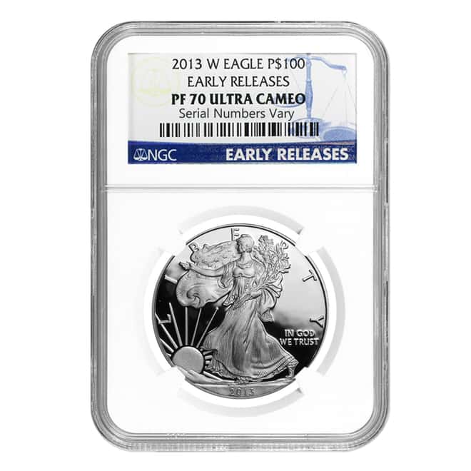 2013 W $1 Proof Silver American Eagle Coin PCGS PF 70 UCAM (Early Releases)