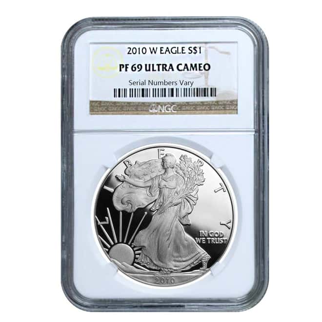 2010 W 1 oz Silver American Eagle $1 Coin NGC PF 69 UCAM 