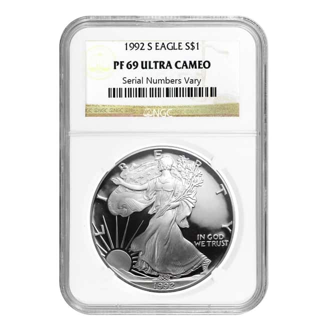 1992 S 1 oz Silver American Eagle $1 Coin NGC PF 69 UCAM