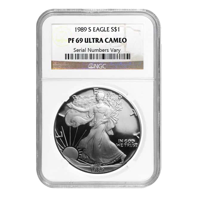 1989 S 1 oz Silver American Eagle $1 Coin NGC PF 69 UCAM