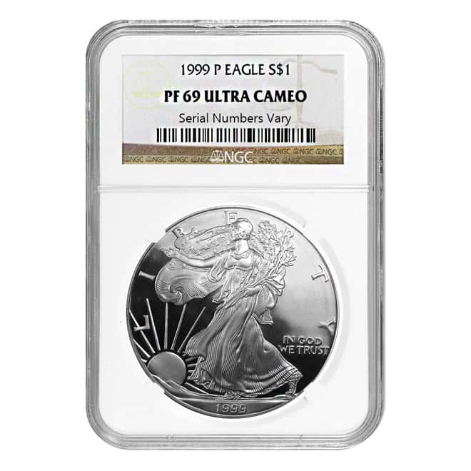 1999 P 1 oz Silver American Eagle $1 Coin NGC PF 69 UCAM