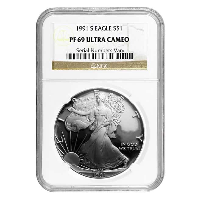 1991 S 1 oz Silver American Eagle $1 Coin NGC PF 69 UCAM