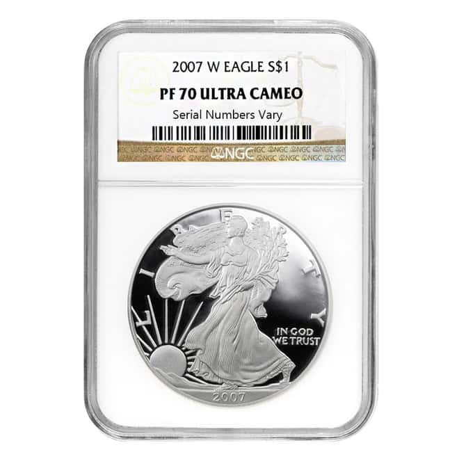 2007 W 1 oz Silver American Eagle $1 Coin NGC PF 70 Ultra Cameo