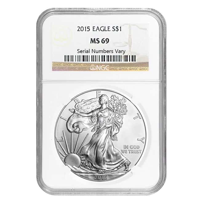 2015 1 oz Silver American Eagle $1 Coin NGC MS 69