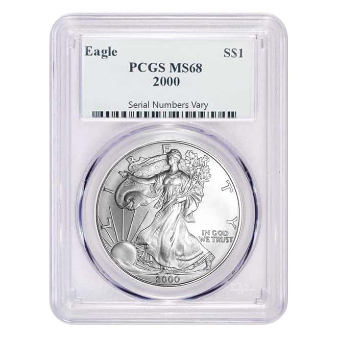 2000 1 oz Silver American Eagle $1 Coin PCGS MS 68