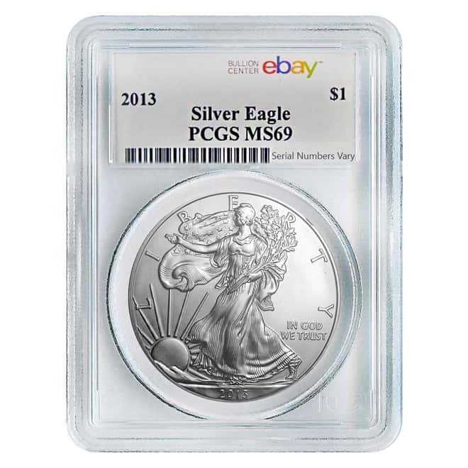 2013 1 oz Silver American Eagle $1 Coin PCGS MS 69