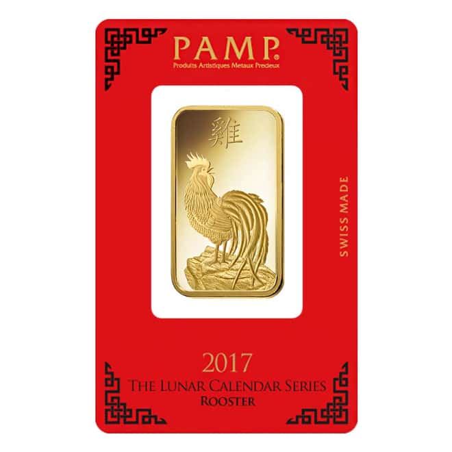 1 oz PAMP Suisse Year of the Rooster Gold Bar (In Assay)