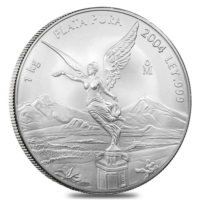 2004-Mo 1 Kilo Mexican Silver Libertad Coin
