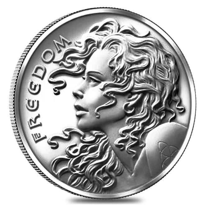 1 oz 2013 Freedom Girl .999 Silver Proof Round in Box with COA