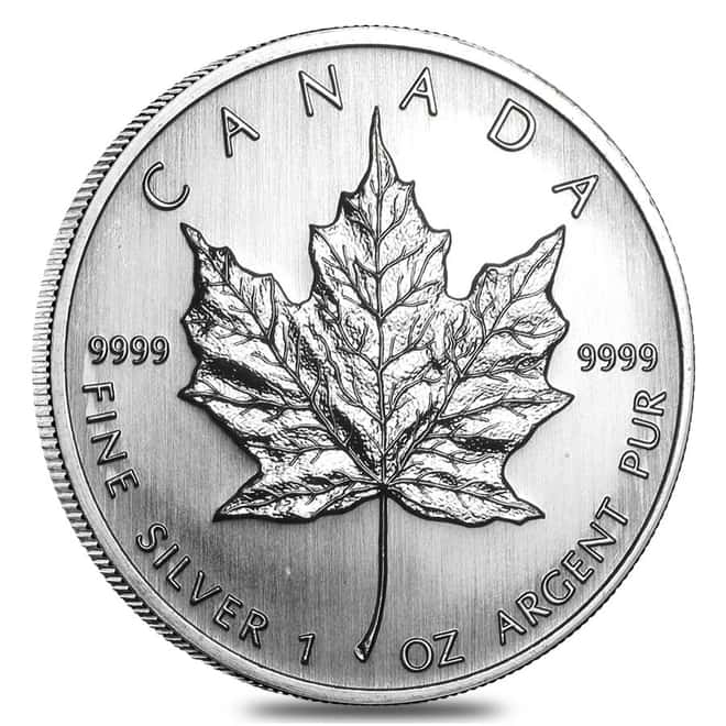 Roll of 25 - 2008 1 oz Silver Canadian Maple Leaf .9999 Fine $5 Coin