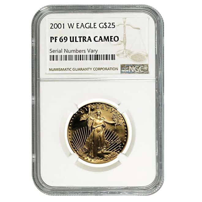 2001-W 1/2 oz $25 Gold American Eagle NGC PF 69 