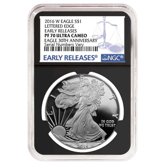 2016-W 1 oz Proof Silver American Eagle NGC PF 70 UCAM Early Releases - 30th Anniversary (Retro Holder)
