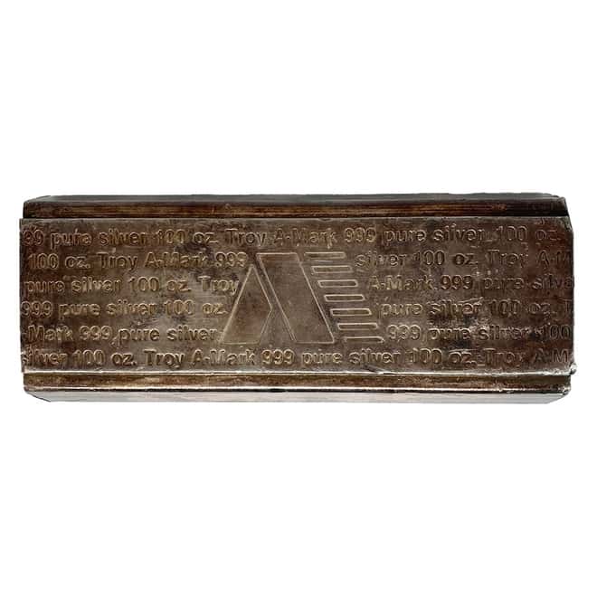 100 oz A-Mark Vintage Extruded Silver Bar .999 Fine