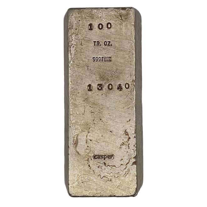 100 oz Casper Silver Bar .999 Fine