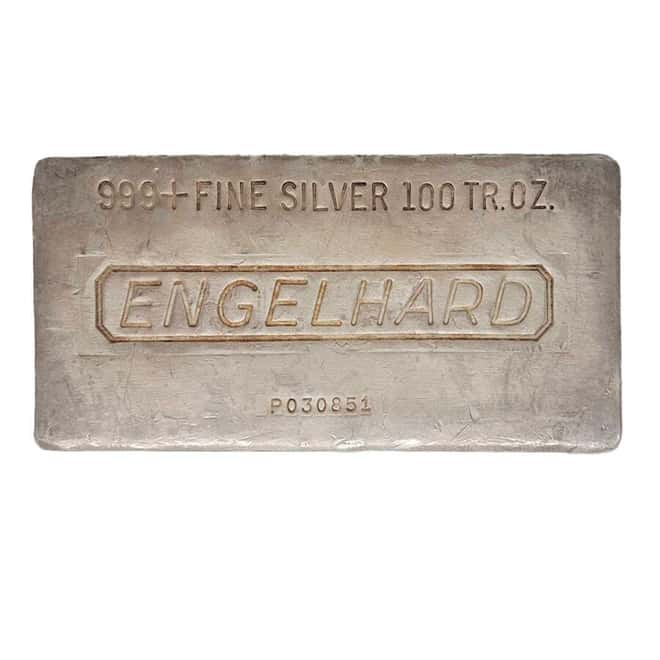 100 oz Engelhard Silver Bar .999 Fine (7th Series)