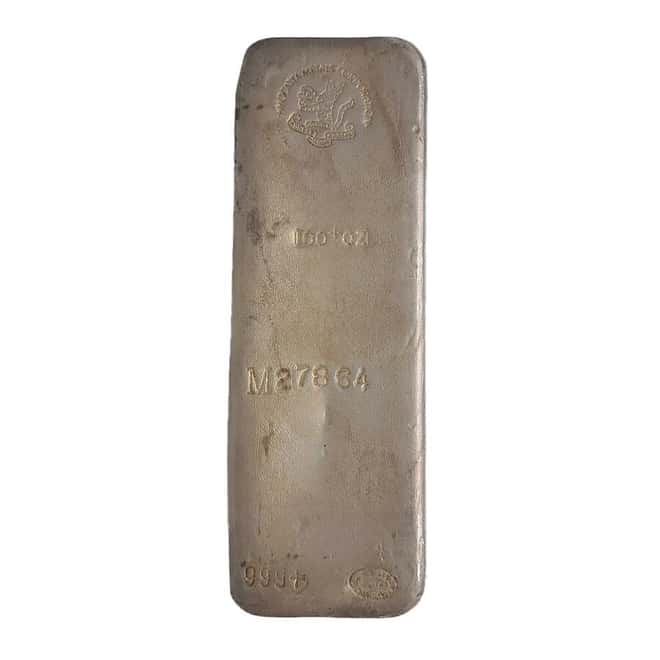 100 oz Johnson Matthey Mocatta Metals Corp Silver Vintage Bar .999+ Fine