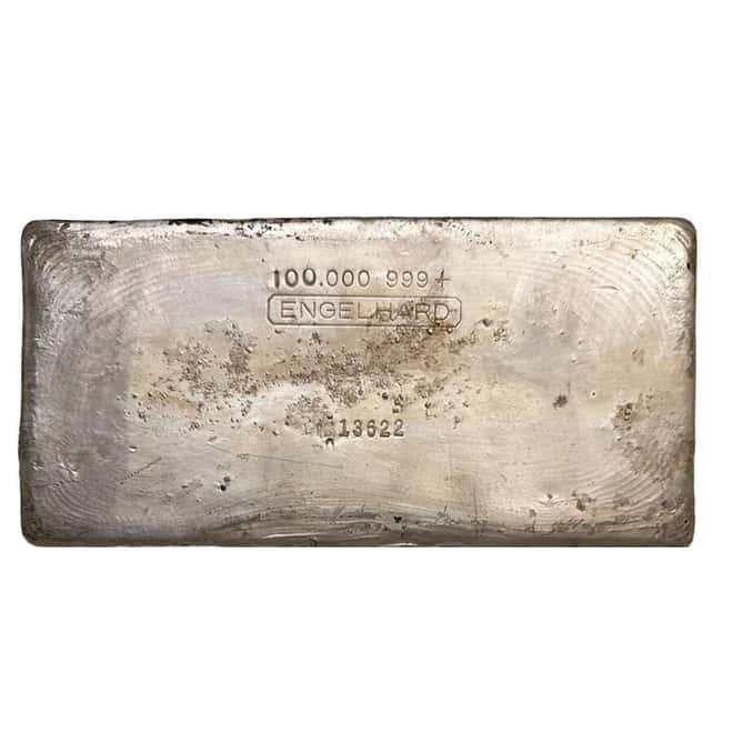 100 oz Engelhard Silver Bar (1st Series, 6-digit Serial, Rotary Stamp Error)