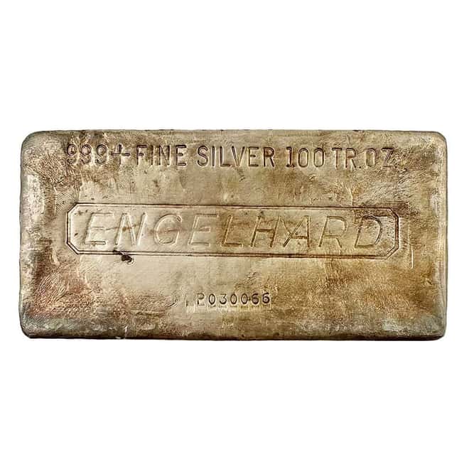 100 oz Engelhard Silver Bar .999 Fine 7th Series (K Prefix Anomaly)