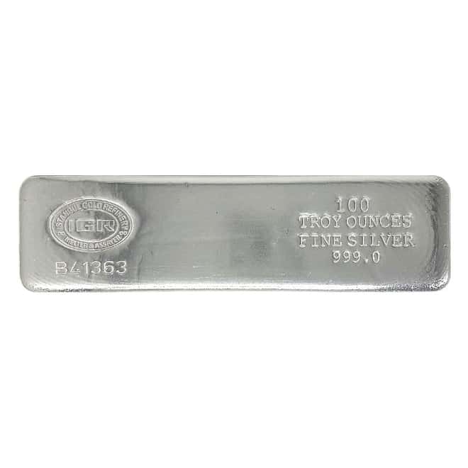 100 oz Istanbul Gold Refinery IGR Silver Bar .999 Fine (w/Assay)