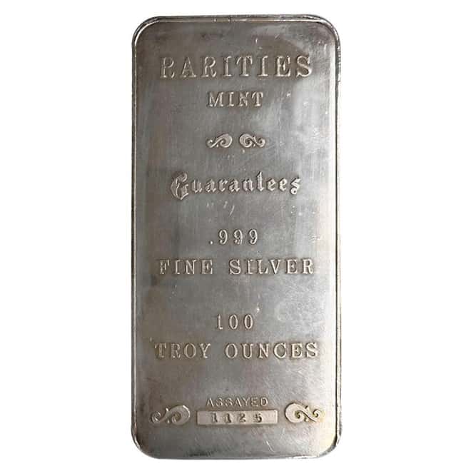 100 oz Rarities Mint Eagle Vintage Silver Bar .999 Fine