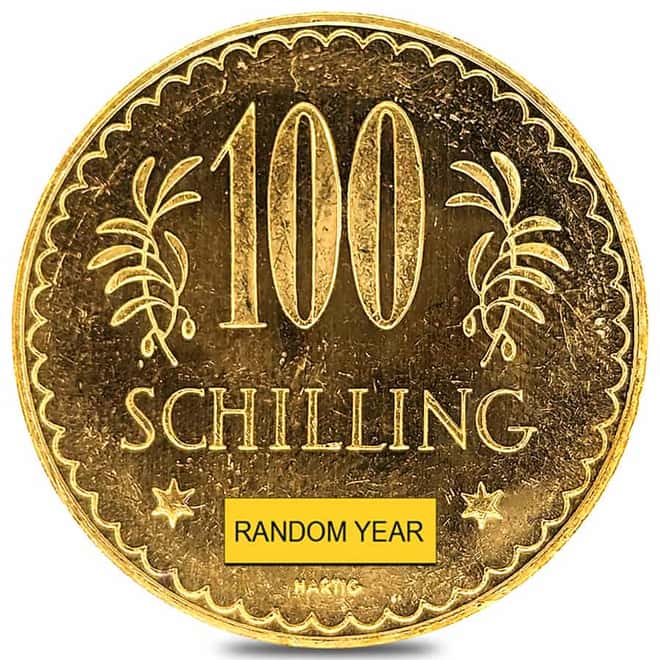 100 Schilling Austria Gold Coin Prooflike (Random Year, 1926-1934)
