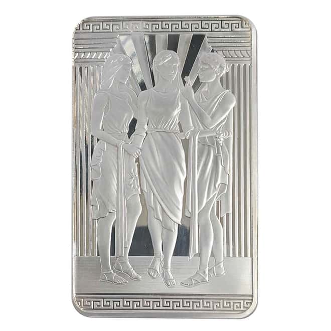 100 oz Great Britain Three Graces Silver Bar .9999 Fine