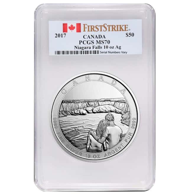 2017 10 oz Silver Canada the Great CTG Niagara Falls PCGS MS 70 First Strike
